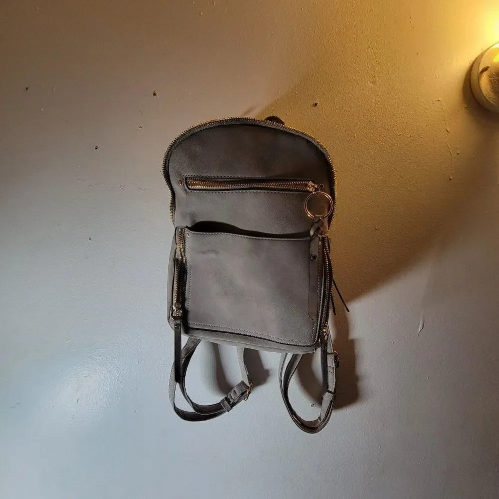 Womens Grey Inner Pockets Backpack Bags & Handbags Size OS